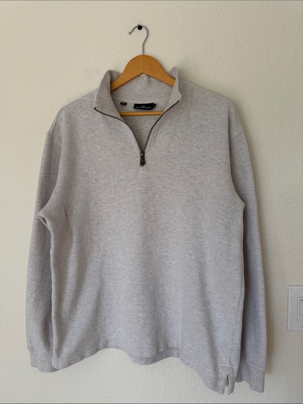 Rodd and Gunn Alton Ave Zip Sweatshirt Men's Half-Zip Light Gray xl